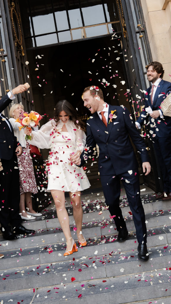 Sortie cérémonie civile couple mariage Lille